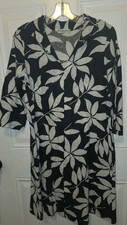 Womens Terzo Millenio Polo Shirt Dress S Small Black Tropical Beach Floral