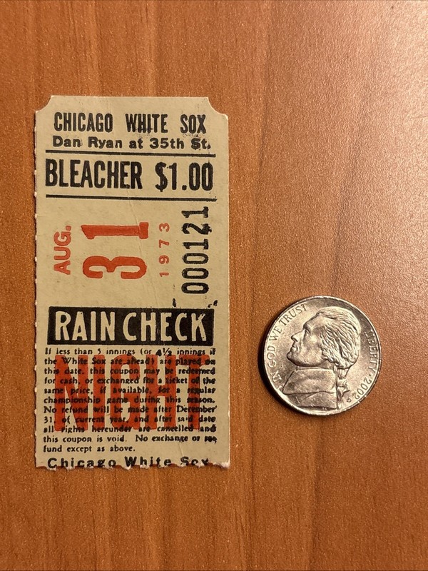 WILBUR WOOD 105th Win 1973 Angels WHITE SOX ticket stub FRANK ROBINSON 490th 2B