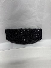 Vintage Black Sequined Evening Clutch Made In Japan
