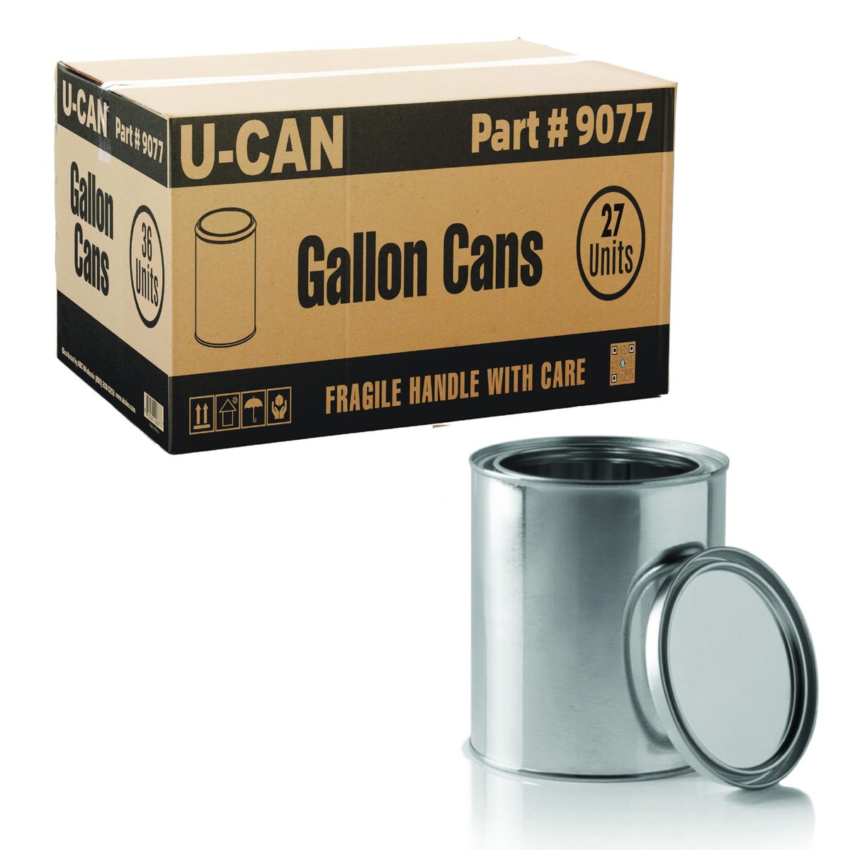 LAUCO Empty Paint Cans with Lids – 128 oz Gallon Metal Paint Cans, 27 Pack,