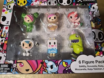 TOKIDOKI 6 FIGURE PACK 2 INCH DONUTELLA, MOZZARELLA,KAIJU TOKIMON