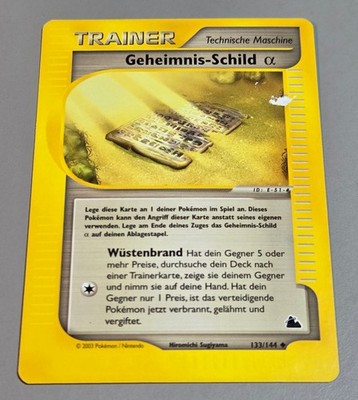 Secret Shield Alpha #133/144 Uncom. Skyridge 2003 Pokemon DE Used Vintage