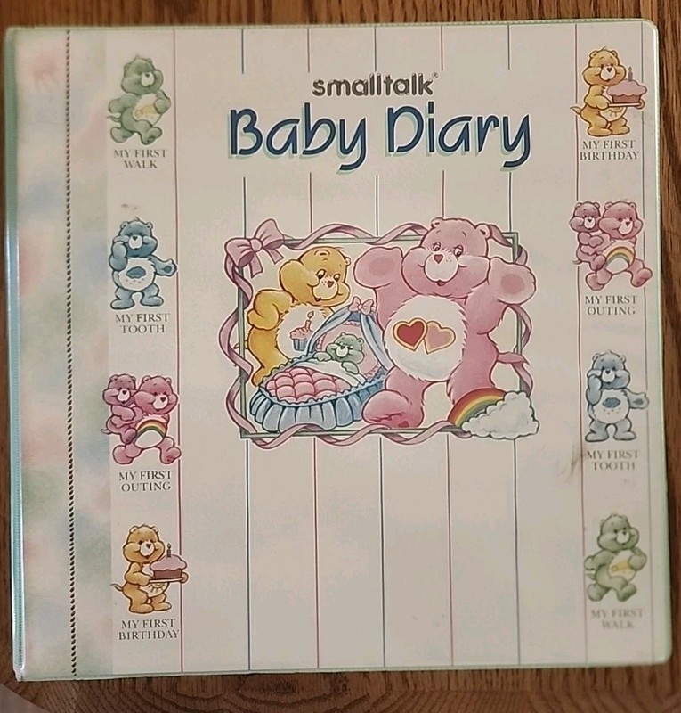Vintage Care Bears Baby Diary From 1988, Memory Book