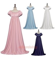 Cosplay Victorian Women Empire Waist Dresses Regency Period Theatre Fancy Dress
