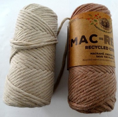 Mac-Re-Me Yarn Lion Brand  Hazelnut  Macrame 100% Cotton Crochet Knit 2 Skeins