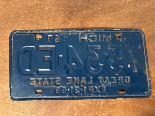 1966 Michigan License Plate # 7534-ED - Foto 2 di 2