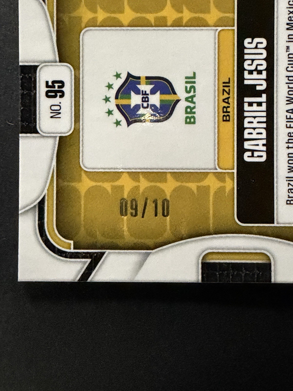 Panini 2026 Prizm FIFA WC Gabriel Jesus Gold Preferred Prizm /10 *NUMBER MATCH* view 4