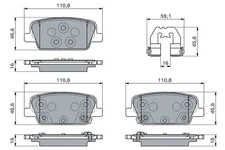 Bosch 0 986 460 153 Brake Pad Set, Disc Brake for Santa Fe IV 2 2018-