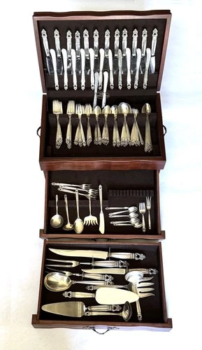 ROYAL DANISH International Sterling Silver Flatware Set for 12~125 Pcs-NO MONO.