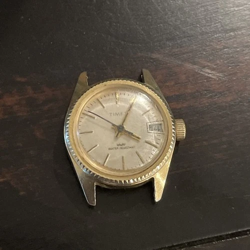 Timex Women's Vintage Automatic Gold Toned Analog Watch *Working*