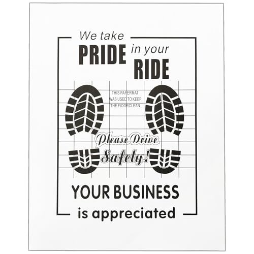 White Car Paper Floor Mats,100Pcs Vehicles Disposable Floor Pads,Temporary 