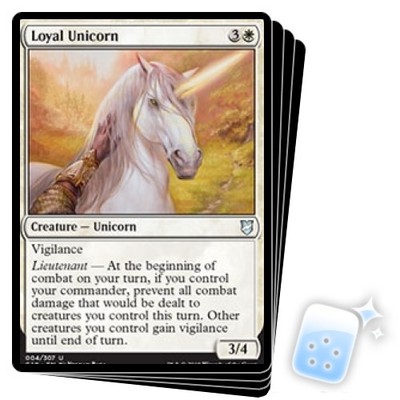LOYAL UNICORN X4 Commander 2018 Magic MTG MINT CARD