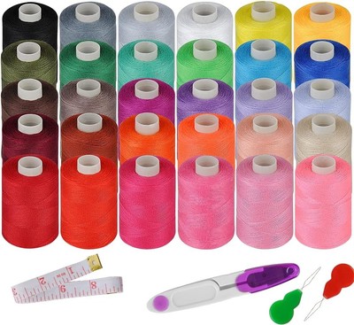 Sewing Threads Kits 30 Colors 1000 Yards Per Spools Polyester Sewing Thread