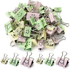 - Cute Binder Clips, 80 Pcs, Assorted Sizes, Smiley Binder Paper Clips, Bulk Pap