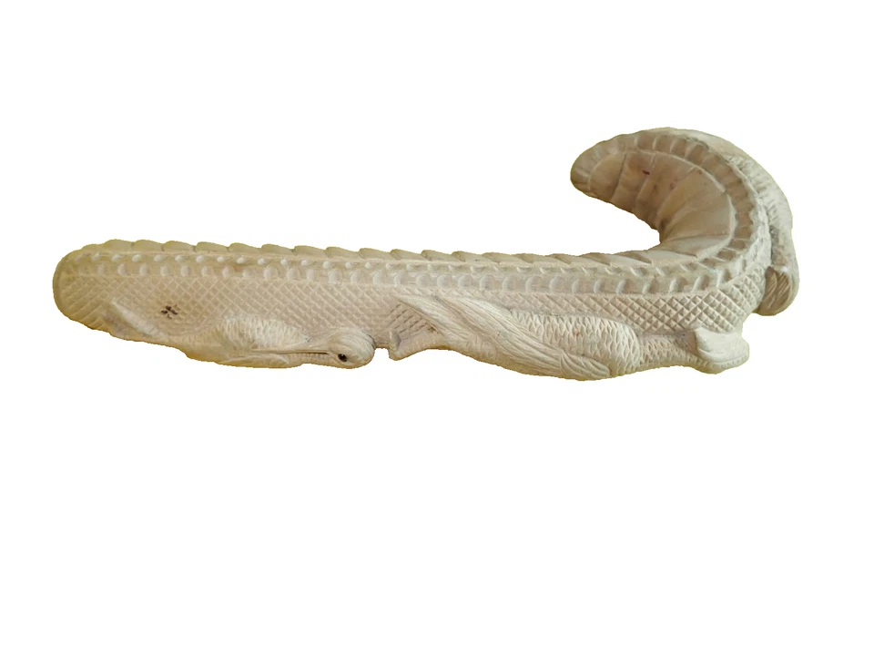 Japan Carved Parasol Umbrella Wooden Handle Birds Herons Antique Hand carved - Image 3 of 4