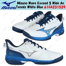Mizuno Wave Exceed 5 Wide Ac Tennis White Blue 61GA231529 Men's Size