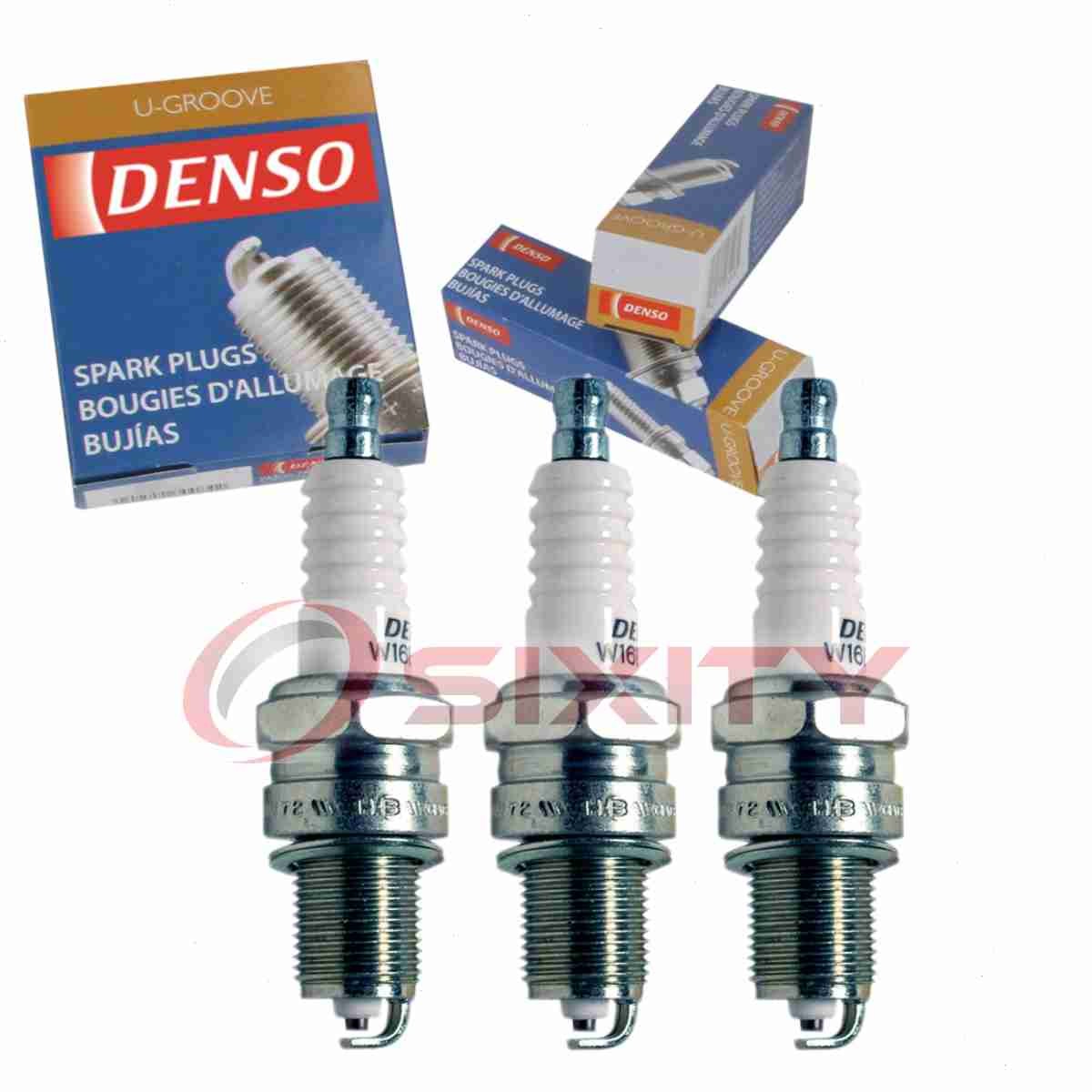 3 pc Denso Standard U-Groove Spark Plugs for 1985-1986 Chevrolet Sprint 1.0L nq