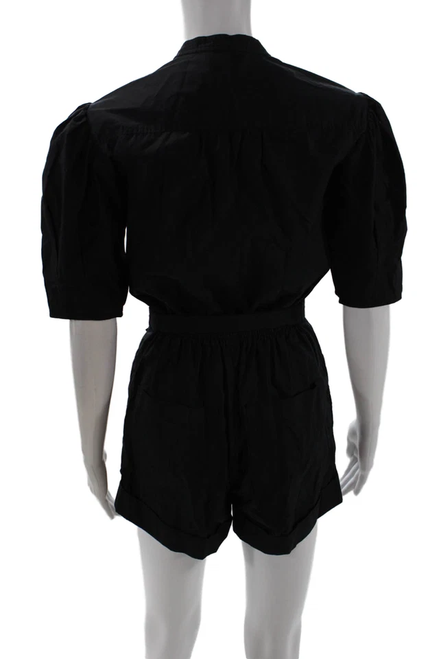 Mono mameluco manga corta con cuello ALC para mujer negro algodón orgánico talla 0 Foto 3 de 4