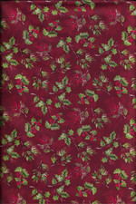 100 cotton Christmas Fabric "Holly Berries" by MDG Fabric