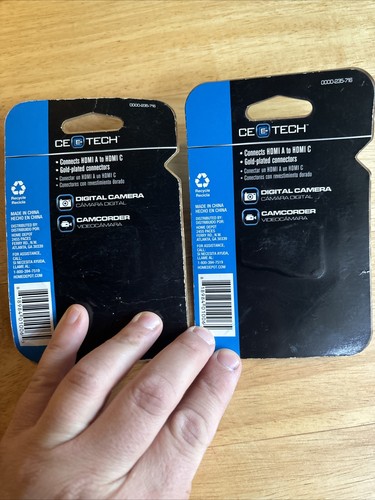 2- HDMI to Mini HDMI Adapter Gold Plated Connecter HDMI A to HDMI C CE-TECH NIB - Picture 4 of 4