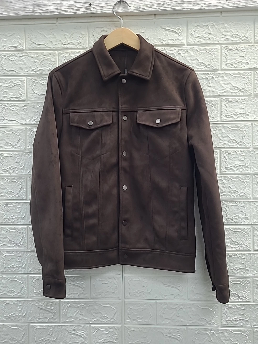 New Joe's Cash Suede Trucker Jacket Oakwood Size XSmall