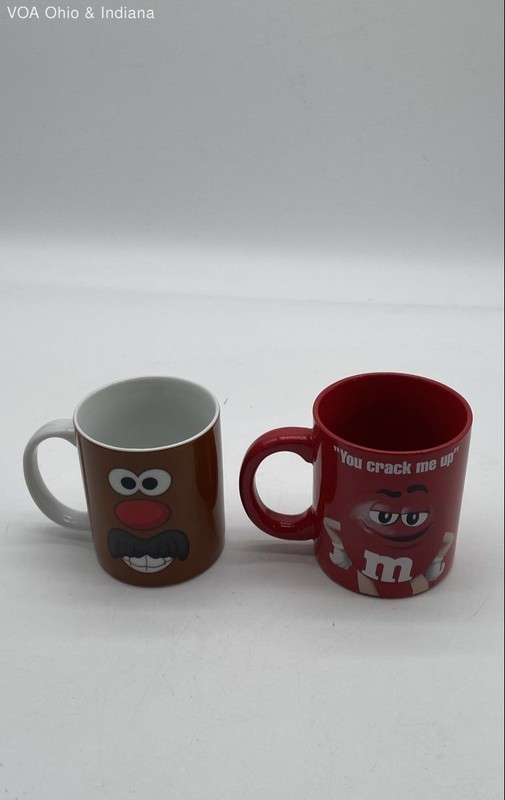 Mug Lot Mr Potato Head Hasbro & M&M Mars Red Character 2 Pieces 2013-2016