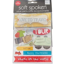 NEW 2010 Me & My Big Ideas Soft Spoken TRAVEL Vacation Embellished Stickers 16pc