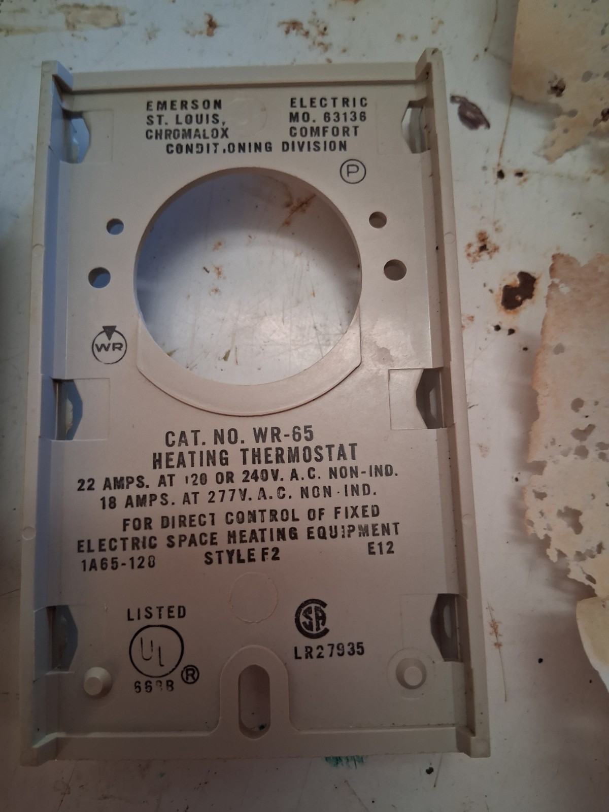 Vintage 1971 Chromalox Heating Thermostat WR-65