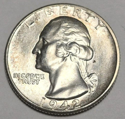 1942D Washington Silver Quarter. Choice Uncirculated