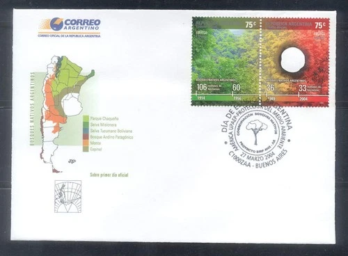 ARGENTINA Native Forests UPAEP 2004 FDC beatiful franking!