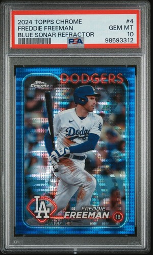 2024 Topps Chrome - Freddie Freeman / Dodgers #4 - Blue Sonar /125 PSA 10