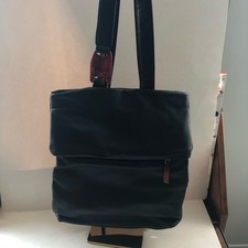 DKNY Leather Slim Backpack Black Faux Tortois...