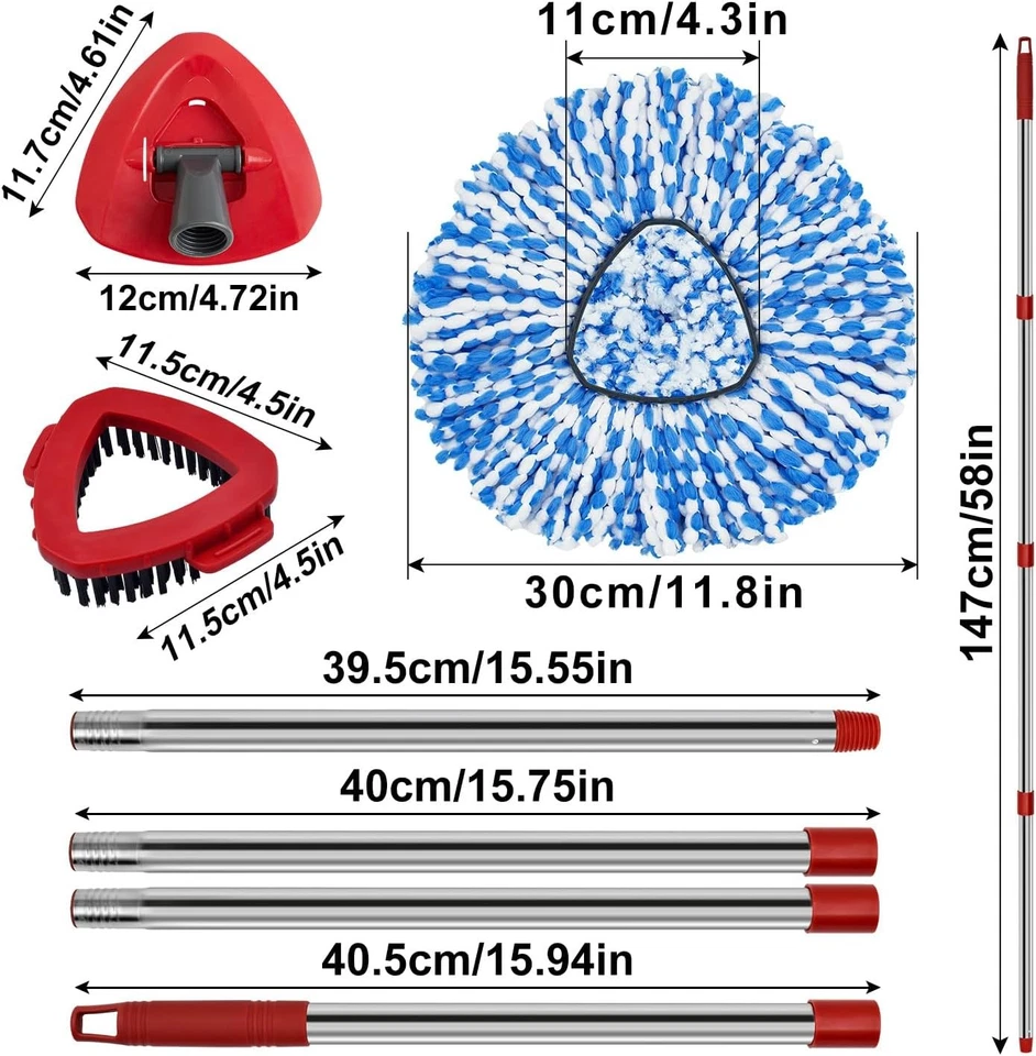 Cabezales de fregona giratoria y juegos de repuesto de base compatibles con O Cedar Easy Foto 2 de 3