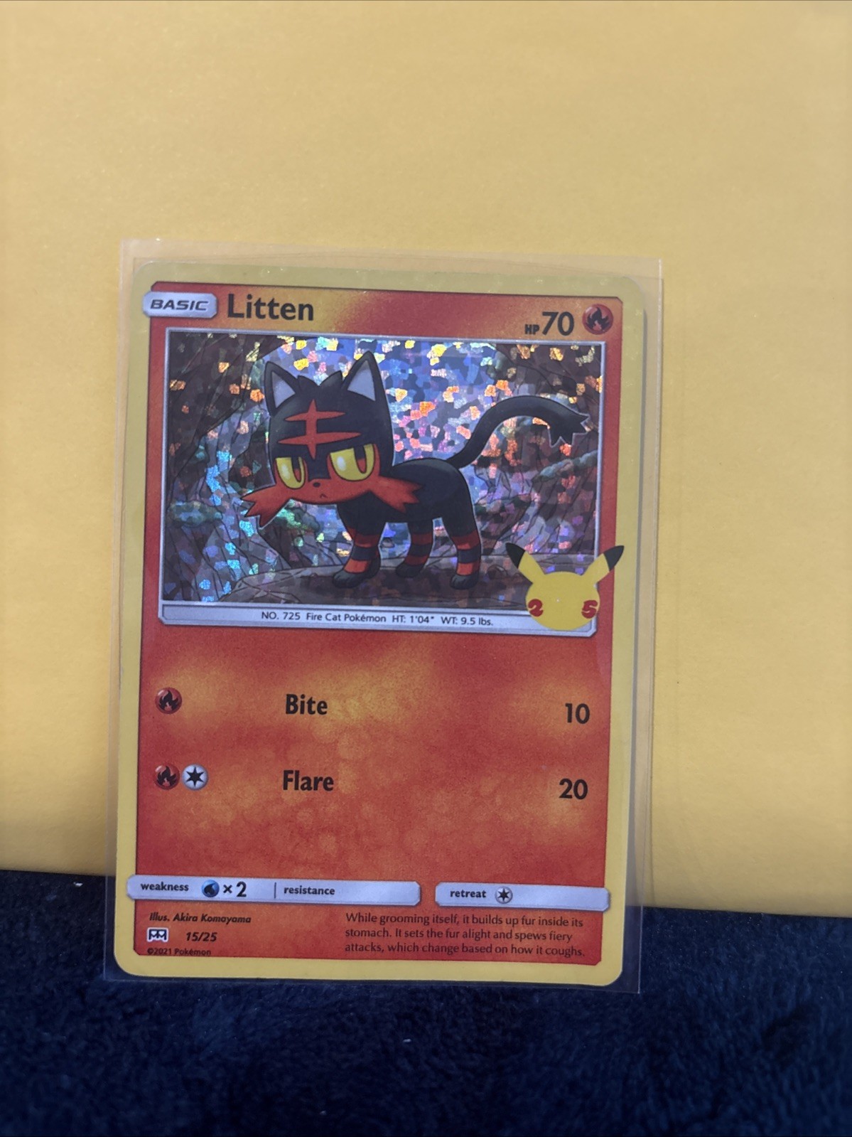 Pokemon TCG Litten #70 Holo Card 152/SM-P Promo
