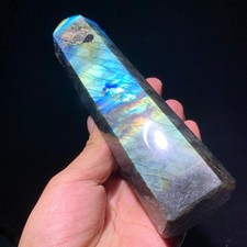 RARE Stone labradorite obelisk crystal tower wand point healing