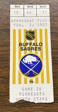 RARE 1983 Buffalo Sabres Ticket ANDREYCHUK HOUSLEY Debut Season vs North Stars