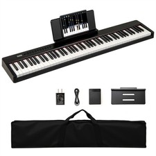 88 Key Velocity Sensitive Digital Piano Split Function for Duet Playing Black