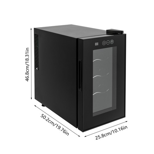8 Bottle Wine Cellar, Wine Cooler, Beverage Wine Chiller 25.8*50.2*46.5cm - Picture 10 of 14