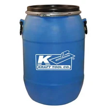 Kraft Tool Mixing Barrel w/Lid,15 gal,Plastic GG601 Kraft Tool GG601 16-1/2 W x