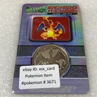 Pokemon Vintage Meiji Dairy Metal Coin No.006 Charizard with Rare Folder #3671