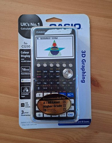 Casio FX-CG50 Handheld Graphing Calculator 3D Graphing Colour Display USB