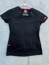 Dickies Tapered Fit V-Neck Pullover EDS Signature Scrub Top 93643 Black Sz XXS