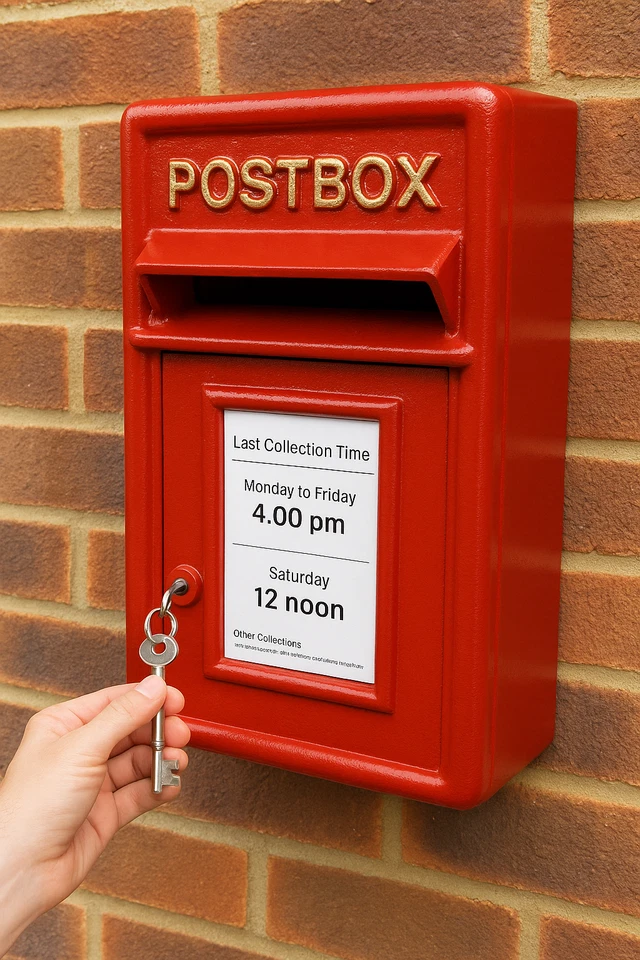 Classic Red Wall Mounted Cast Iron Post Box | Lockable Letterbox | Rustproof - Image 2 of 4
