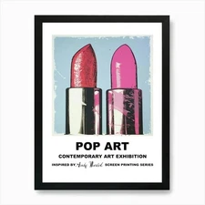 Poster Lipstick Pop Art 2 Art Print Framed Wall Art Poster Canvas Print Picture