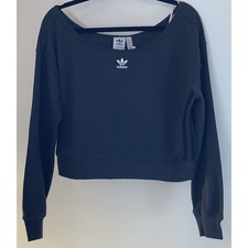 Adidas Women  s Sweatshirt Carb n Grey Logo Pullover Slouchy Crew NWT Size M