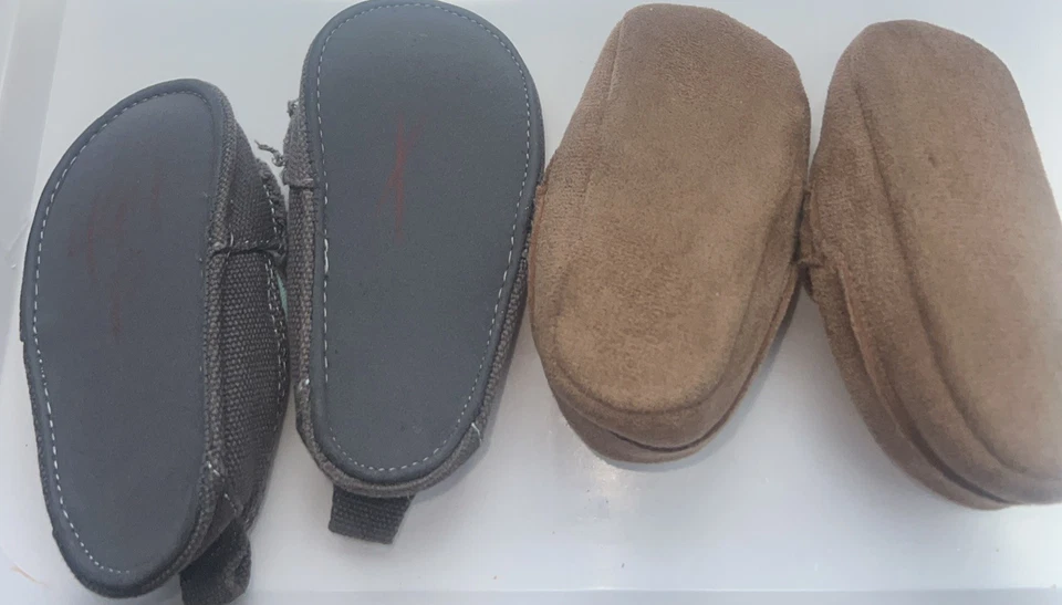 Lot of 2 baby boy shoes 3-6 months Gray Loafers Carters - Image 4 of 4