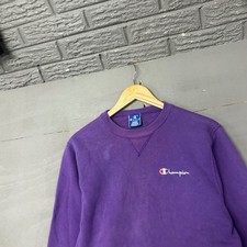 Vintage Champion Purple Crewneck Sweatshirt Made in USA Mens Medium Logo 90s