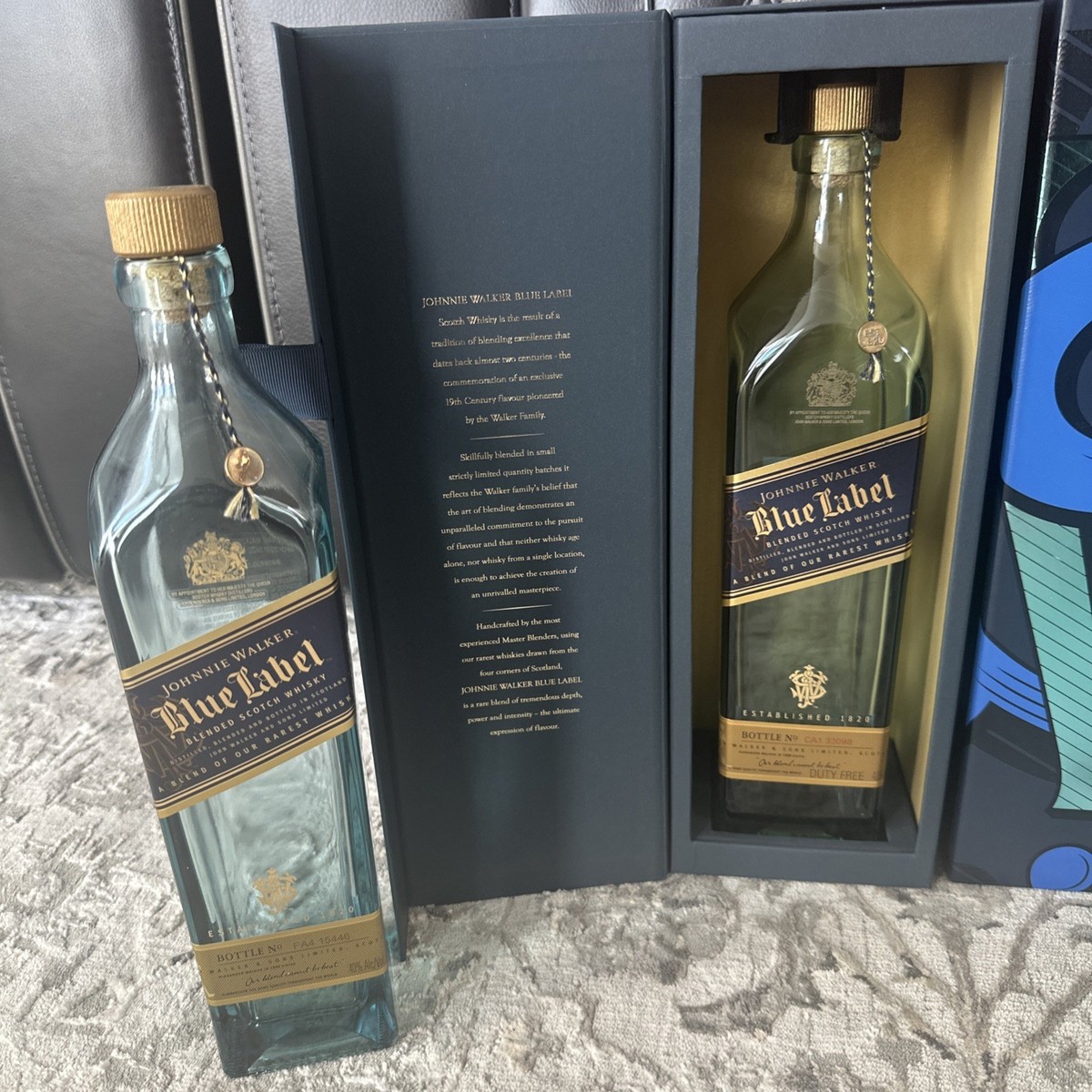 Lot - Johnnie Walker Blue Label Scotch Whiskey Empty Bottles and 