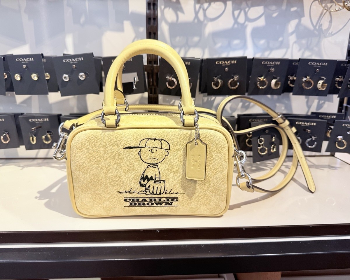 NWT Coach X Peanuts Satchel Crossbody Bag In Signature Canvas With