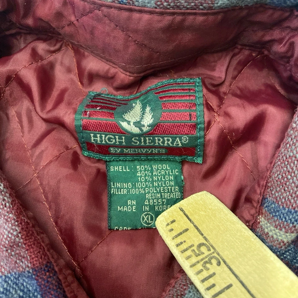 Vintage High Sierra Flannel Shirt Mens XL Red Plaid Insulated Wool Outdoor 90s - Image 4 of 4